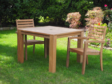 Load image into Gallery viewer, Teak outdoor furniture. This forty inch square table is larger than most on the market and comfortably seats four.